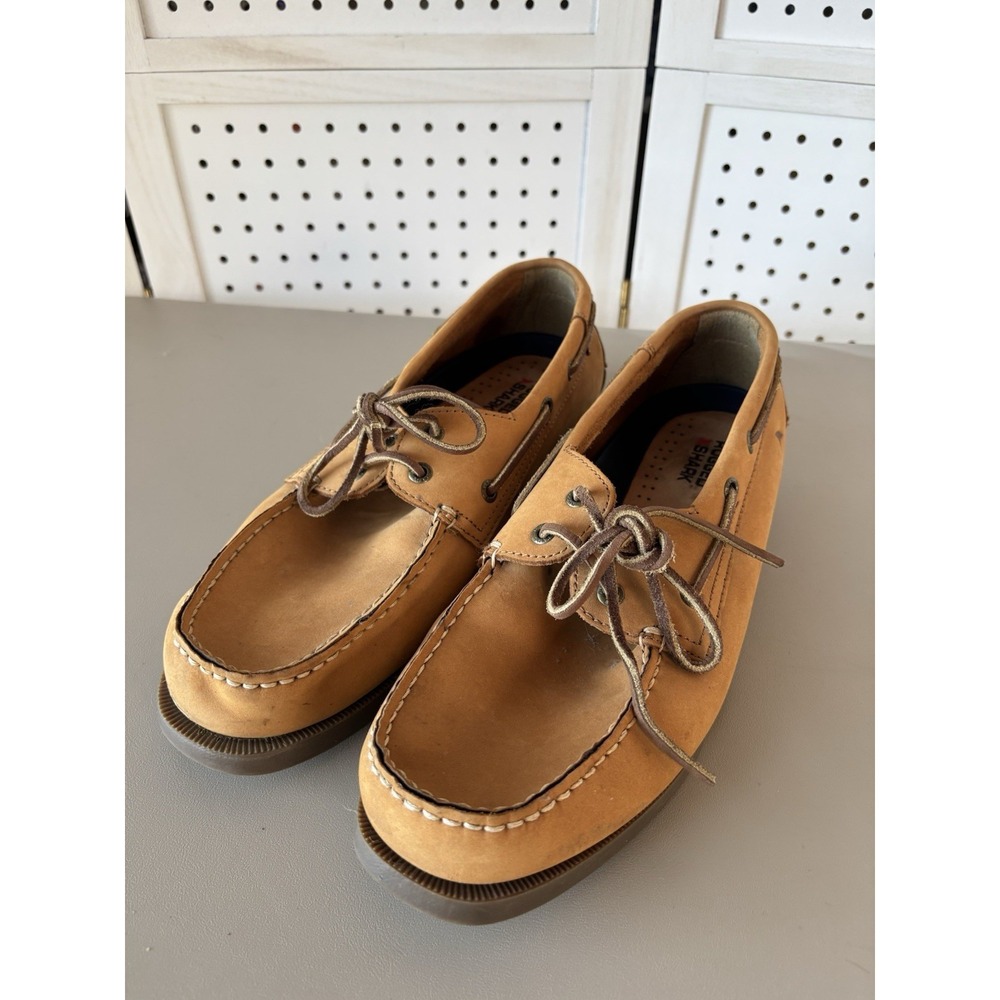 RUGGED SHARK Men's Boat Shoe Loafer, Brown, Premium Genuine‎ Leather, SIZE 11.5M